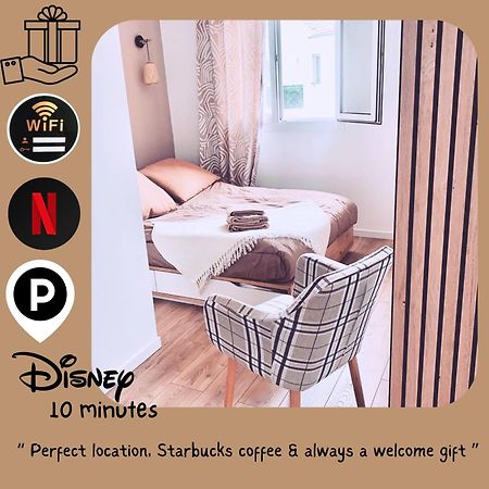 Studio Easy Check-In 8 Mins Disneyland 35 Mins Paris Free Starbucks Coffee Parking Wifi Бюссі-Сен-Жорж Екстер'єр фото